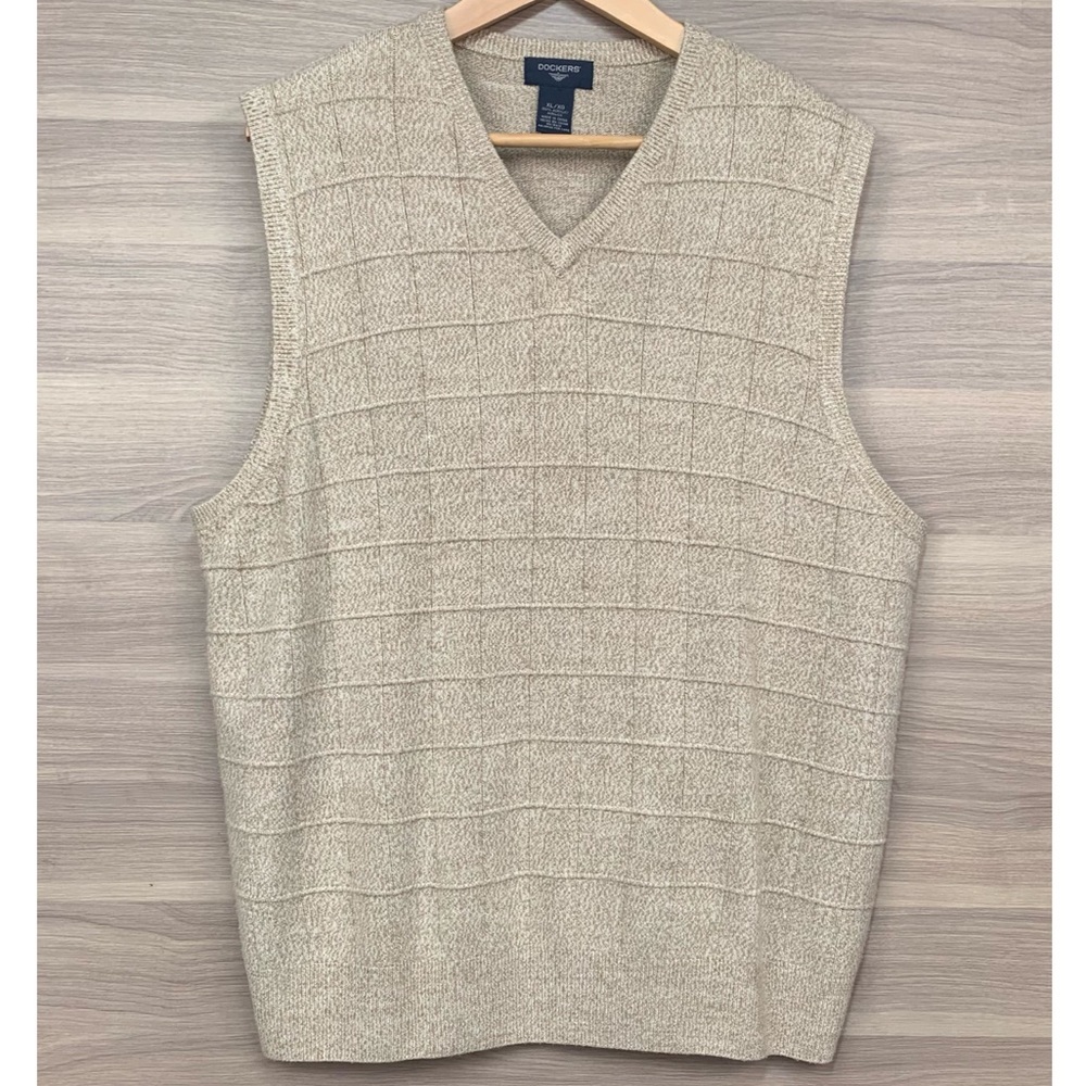 Dockers Men's Tan Light Brown Sweater Vest XL